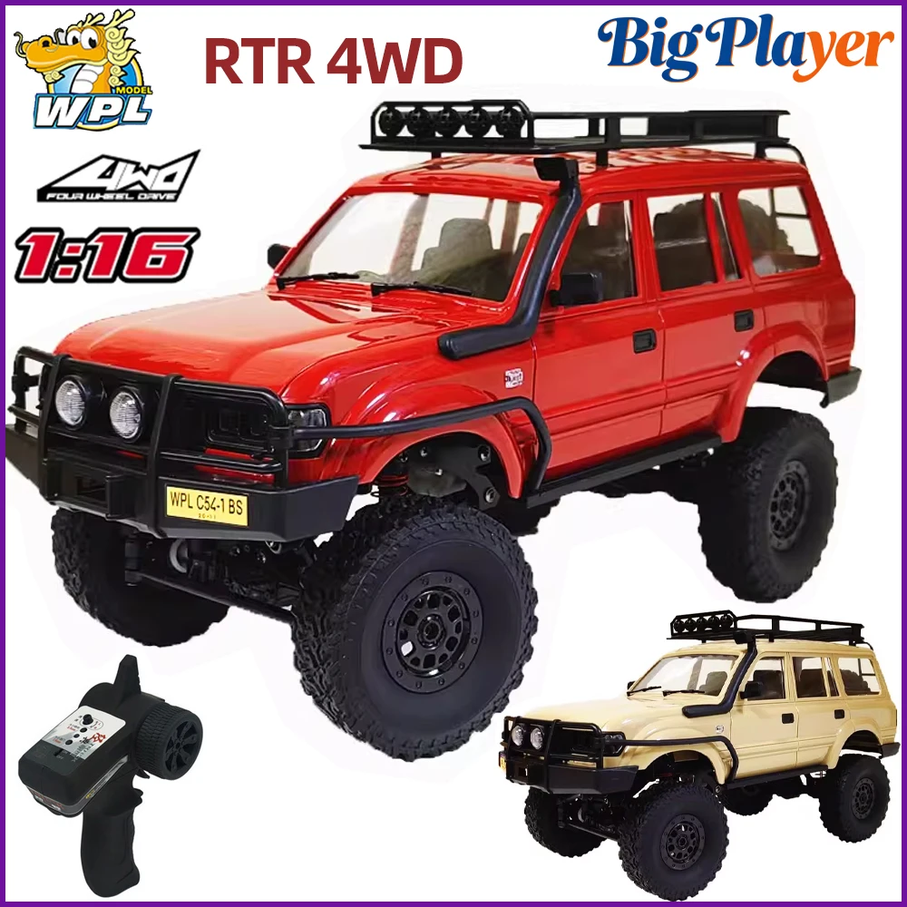 Carro RC WPL C54 C54-1 1/16 LC80 4WD 2.4G com Luzes Proporcionais Completas, Caminhão Off-Road Elétrico RTR, Brinquedo Presente para Meninos e Adultos