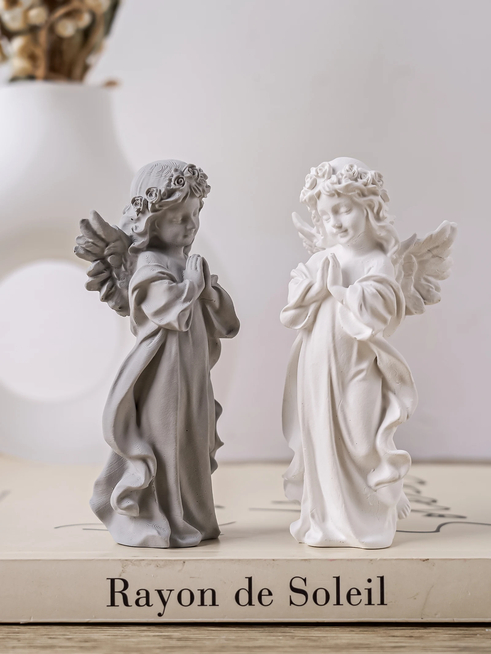 DIY Cute Praying Angel Figurine Resin Silicone Mold European Style Fairy Prayer Ornament Gypsum Mould Desktop Decor Crafts Gift
