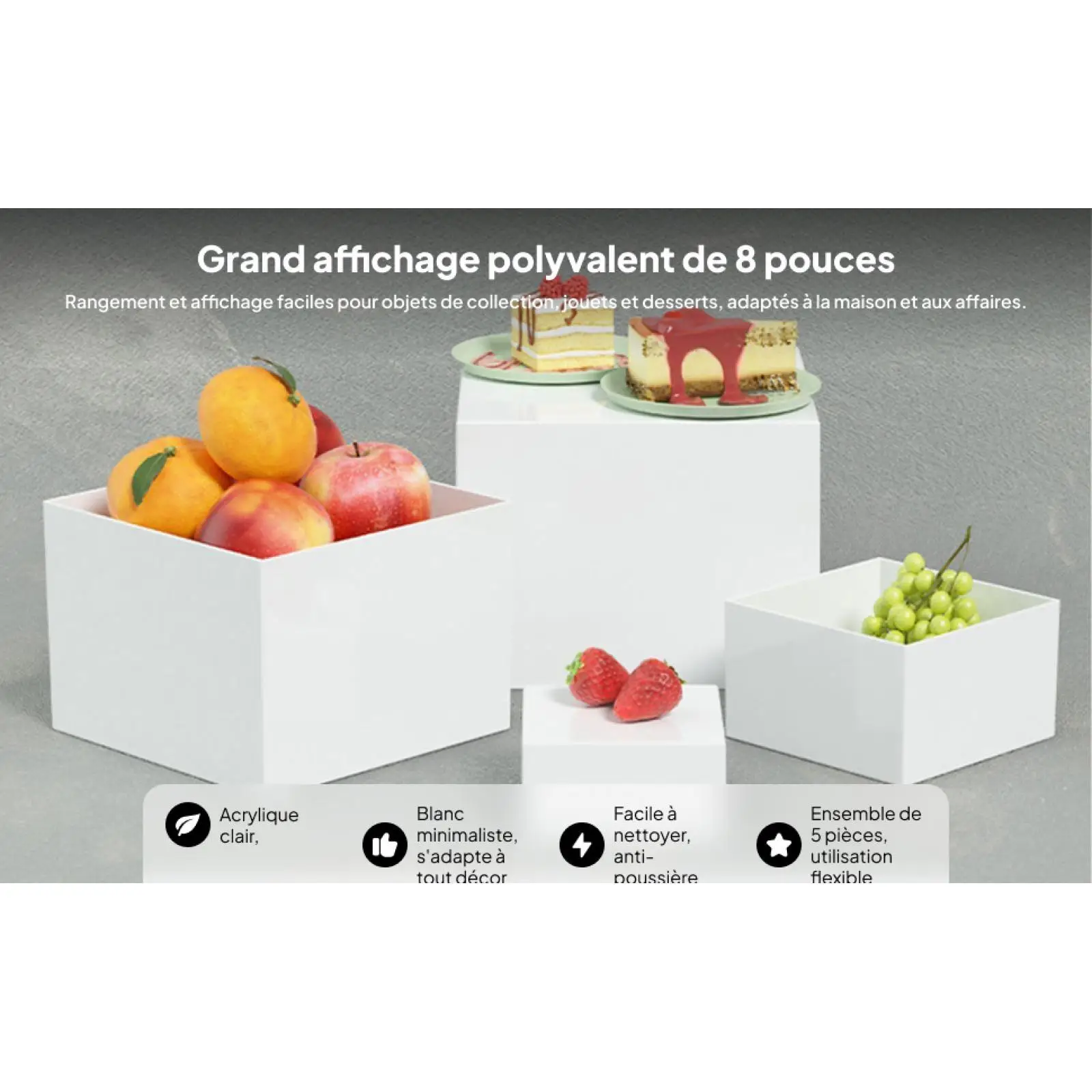 

5 шт. подставка для шведского стола, экономия места с полыми низами, подставка для еды, десертный стол, дисплей для конфет, свадебных украшений, вечеринок, кексов