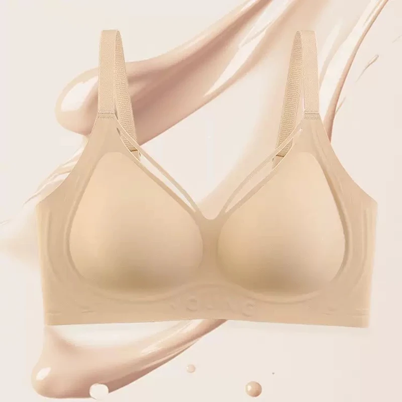 Sutiã de levantamento sem costura de alta qualidade feminino roupa interior de costura macia para seios grandes sutiã de apoio confortável