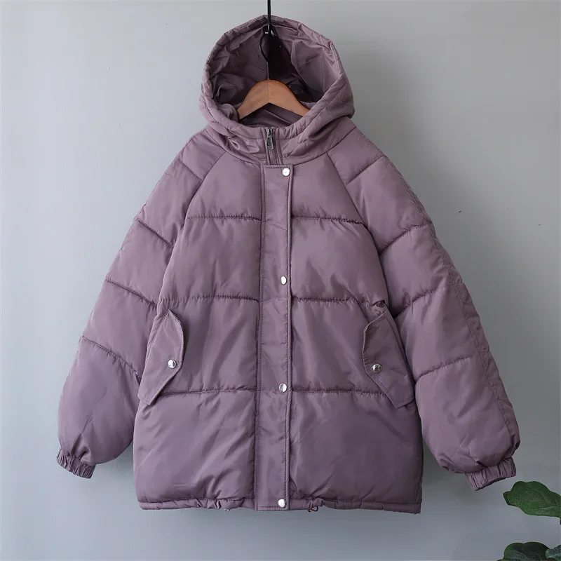 Syiwidii Winter Coat Women Jacket Parkas Thick Autumn Black Oversized Purple Puffer Bubble Hooded Harajuku Clothes Loose X1185