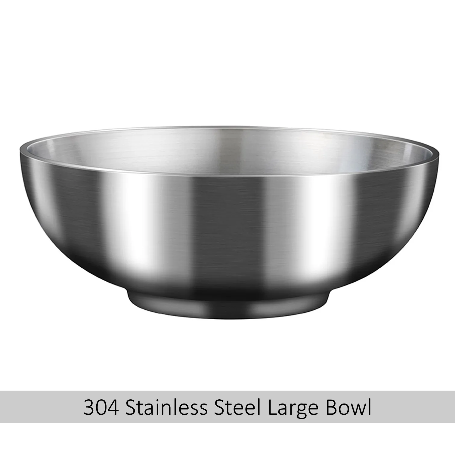 

LFGB Certificated 304 Stainless Steel Bowl 1000ml Large Capacity Noodle Tub Heat Insulation Soup Basin 20cm Food Container