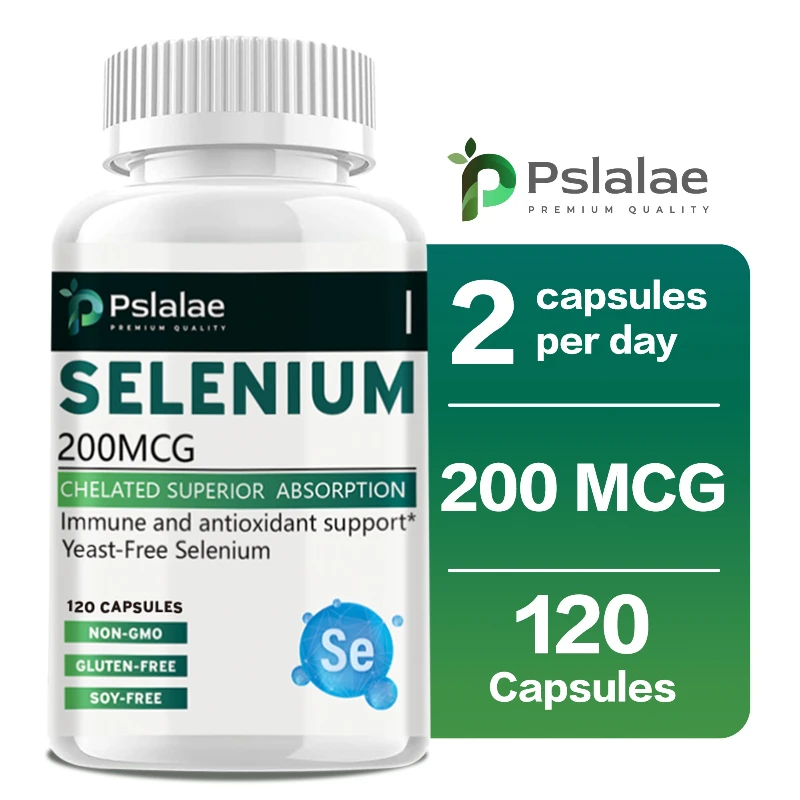 

Selenium Capsules 200mcg - Antioxidant Support, Boosts Immune System, Boosts Energy Levels Thyroid Support, NON-GMO