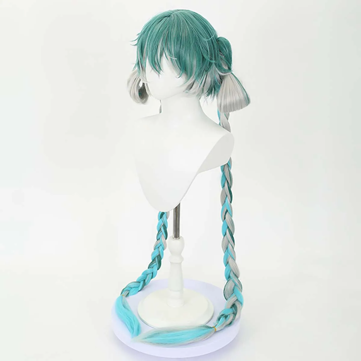 วิกผมคอสเพลย์ผู้หญิง อนิเมะ ซอมบี้ มิคุ แบบถักเปียยาว 120 ซม. สีเขียวผสม