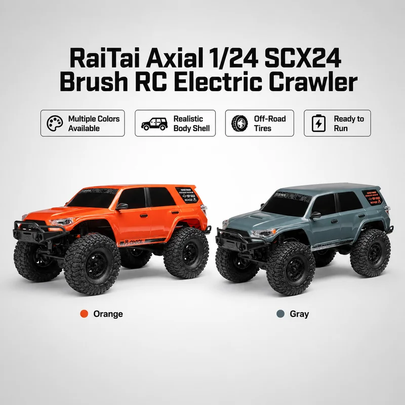 Axial 1/24 SCX24 4‑Runner Brushed 4WD RC Rock Crawler, Realistic Scale‑Model Climbing Truck, 2.4Ghz Collectible Toy Gift for RC