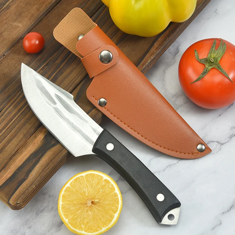 Sharp and Hard Stainless Steel Hand-Forged Knife Portable Multifunctional EDC Pocket Knife Outdoor BBQ Knife Kitchen Knife