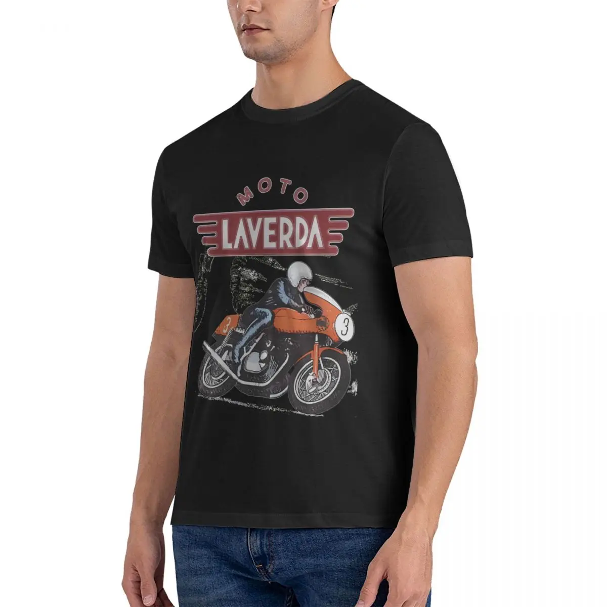 Vintage Swag T-Shirt for Men Crewneck Pure Cotton T Shirts Laverda Short Sleeve Tee Shirt Unique Clothes