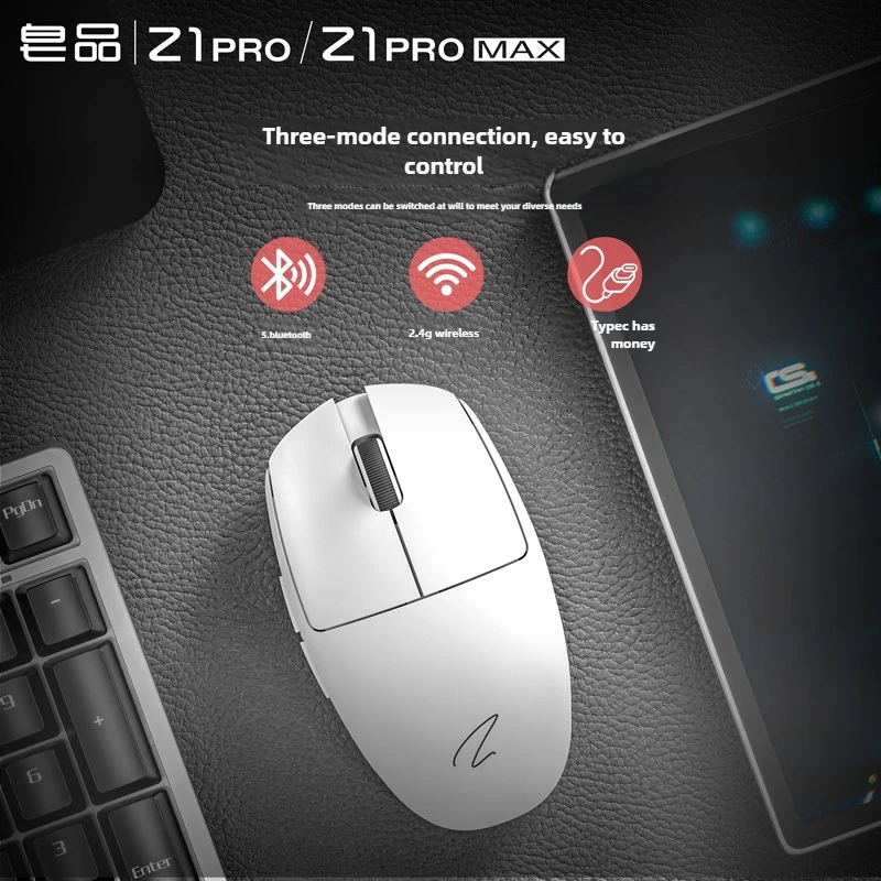 Zaopin z1 pro max mouse sem fio bluetooth tri-mode 4k/8k paw3395/3950 nórdico n52840 computador escritório gaming mouse acessórios para pc