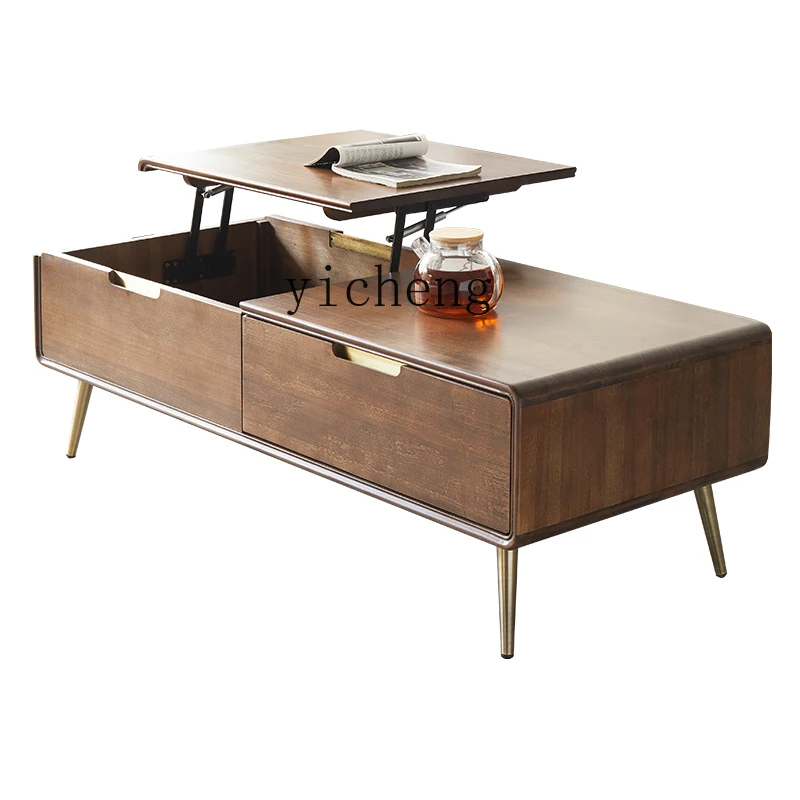 

ZF Furniture Multifunctional Lifting Coffee Table Tea Table Tea Table Solid Wood Simplicity Furniture