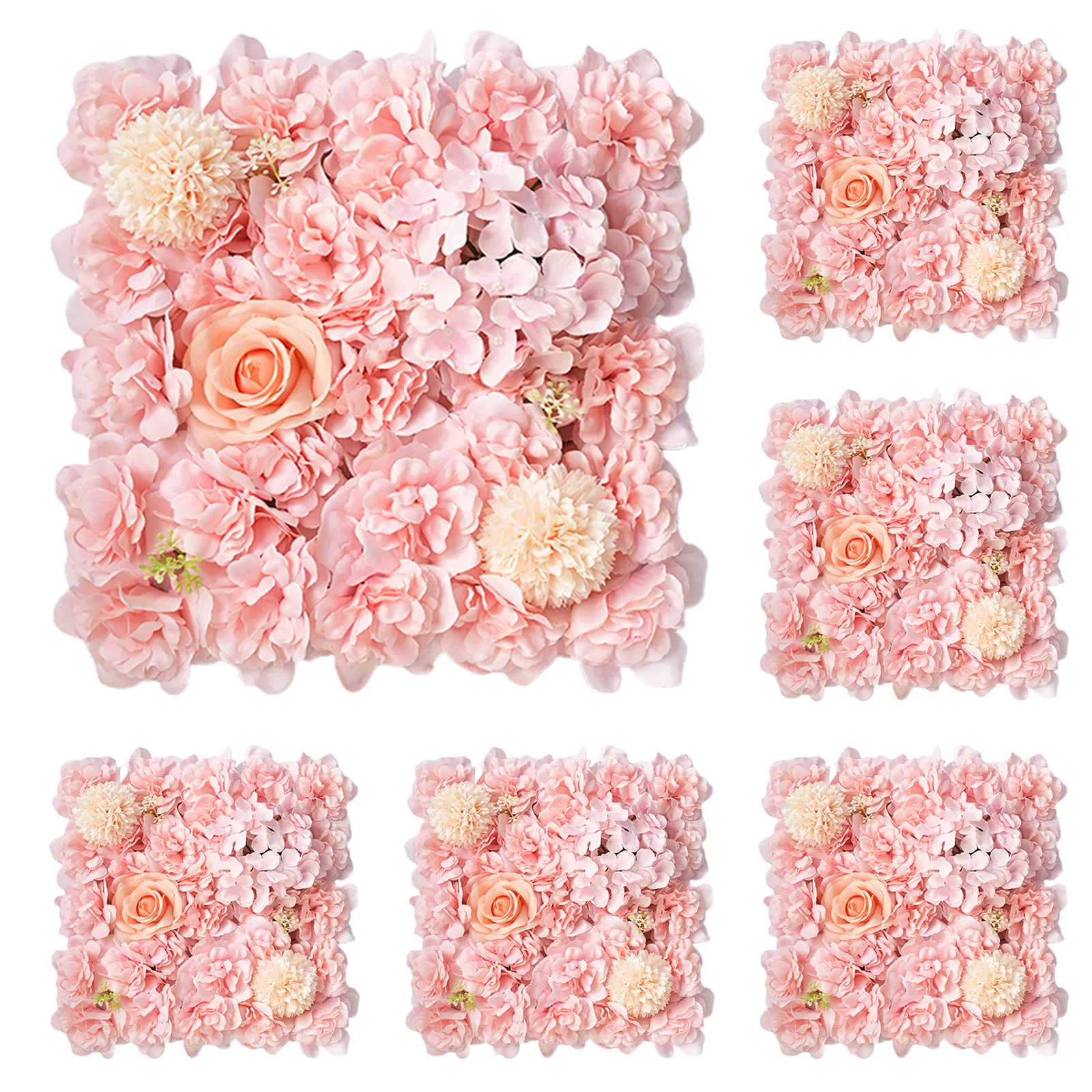 

6PCS/Lot Artificial Flower Wall Panels White Rose Artificial Flower Wall Backdrop For Flower Wall Decor Wedding Party Decoration