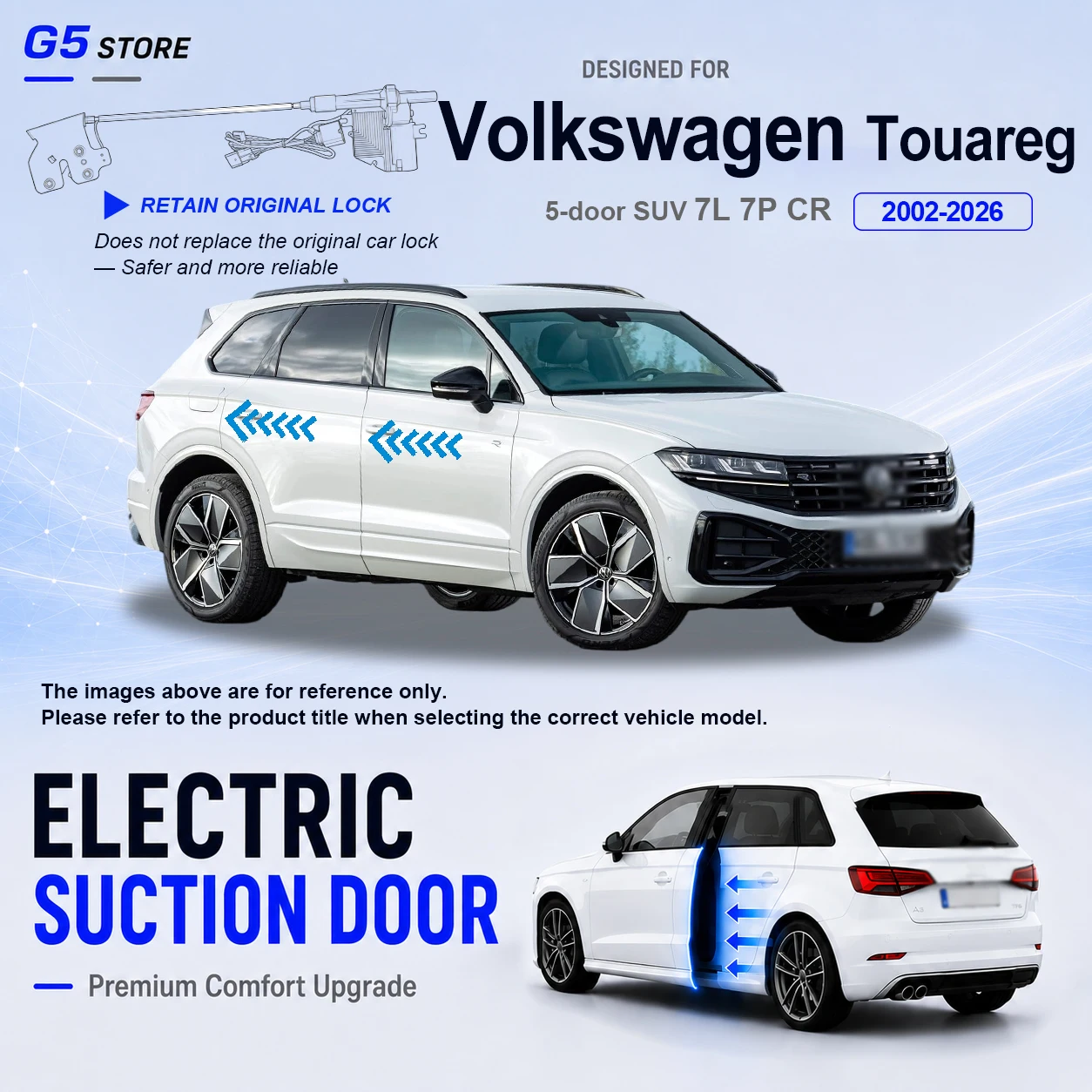 For Volkswagen Touareg 7L 7P CR Car Electric Suction Door Soft Close Kit Retain Original Lock Automatic Door Closing System