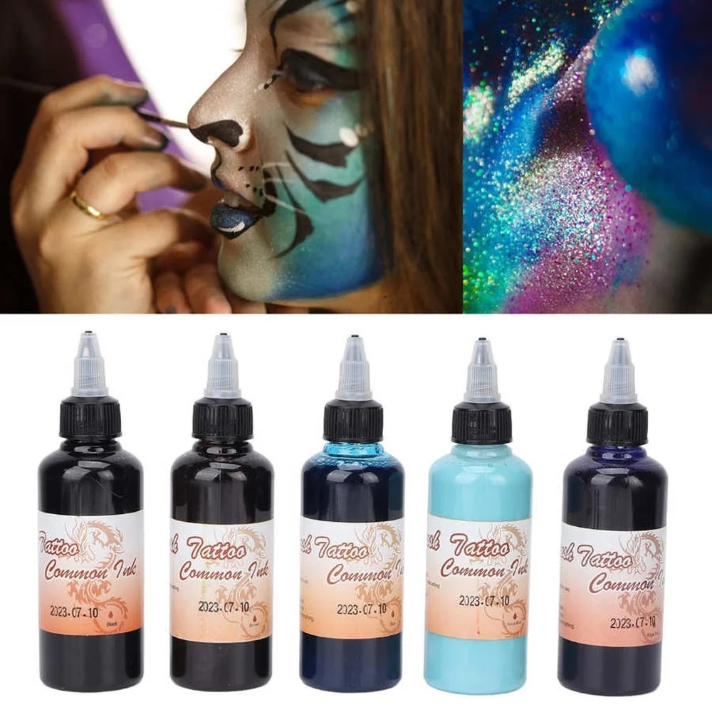 

100ml Professional Temporary Tattoo Pigment Disposable DIY Tattoo Makeup Festival Face Paint Inks Stage Performance Pigment