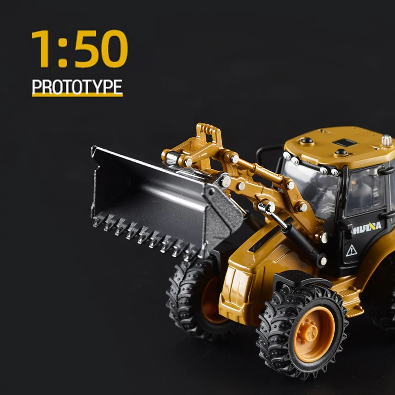 1:50 HUINA Excavator Digger Tractor Shovel Model Diecast Construction Vehicl Truck For Children Boy Birthday Gift Toys