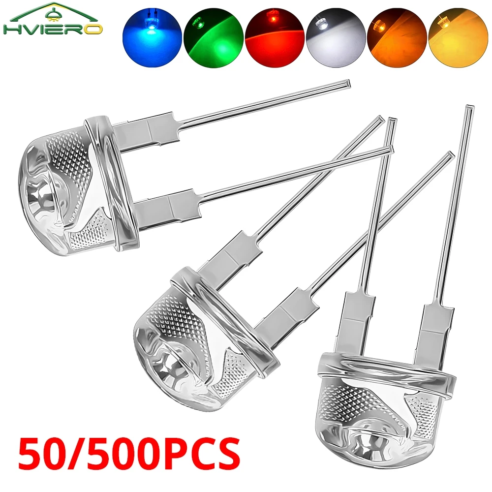 50/500X Energy Saving Decorative Lighting 8mm Led Bead Ambient Light for Home Holiday Decoration Diy Led Lamp Ultra Bright Diode