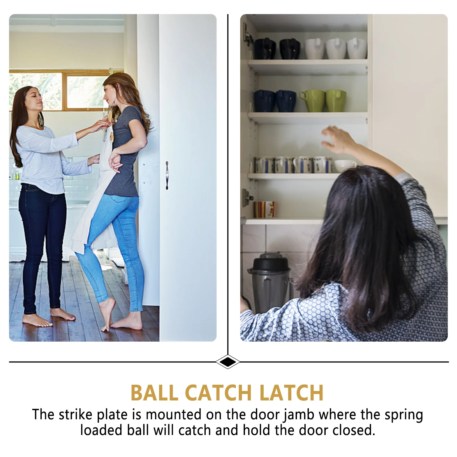 

10Pcs Copper Ball Catch Latch Door Spring Ball Lock Furniture Hardware for Closet Wardrobe Furniture Spring Latch