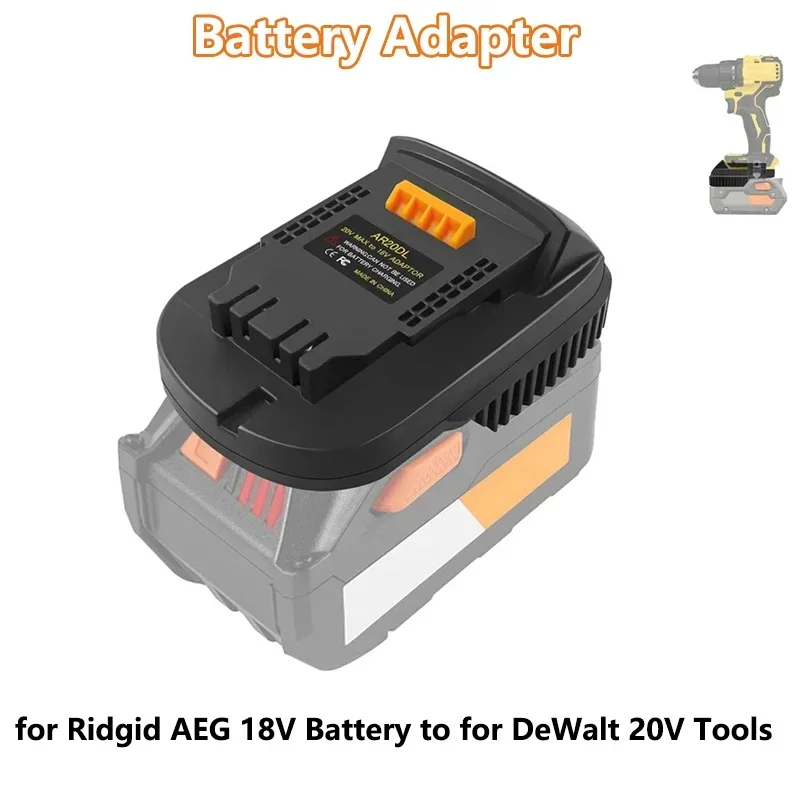 AR20DL Converter Adapter For RIDGID/AEG 18V lithium Battery Convert to For Dewalt 18V 20V lithium Battery Electric Power Tool