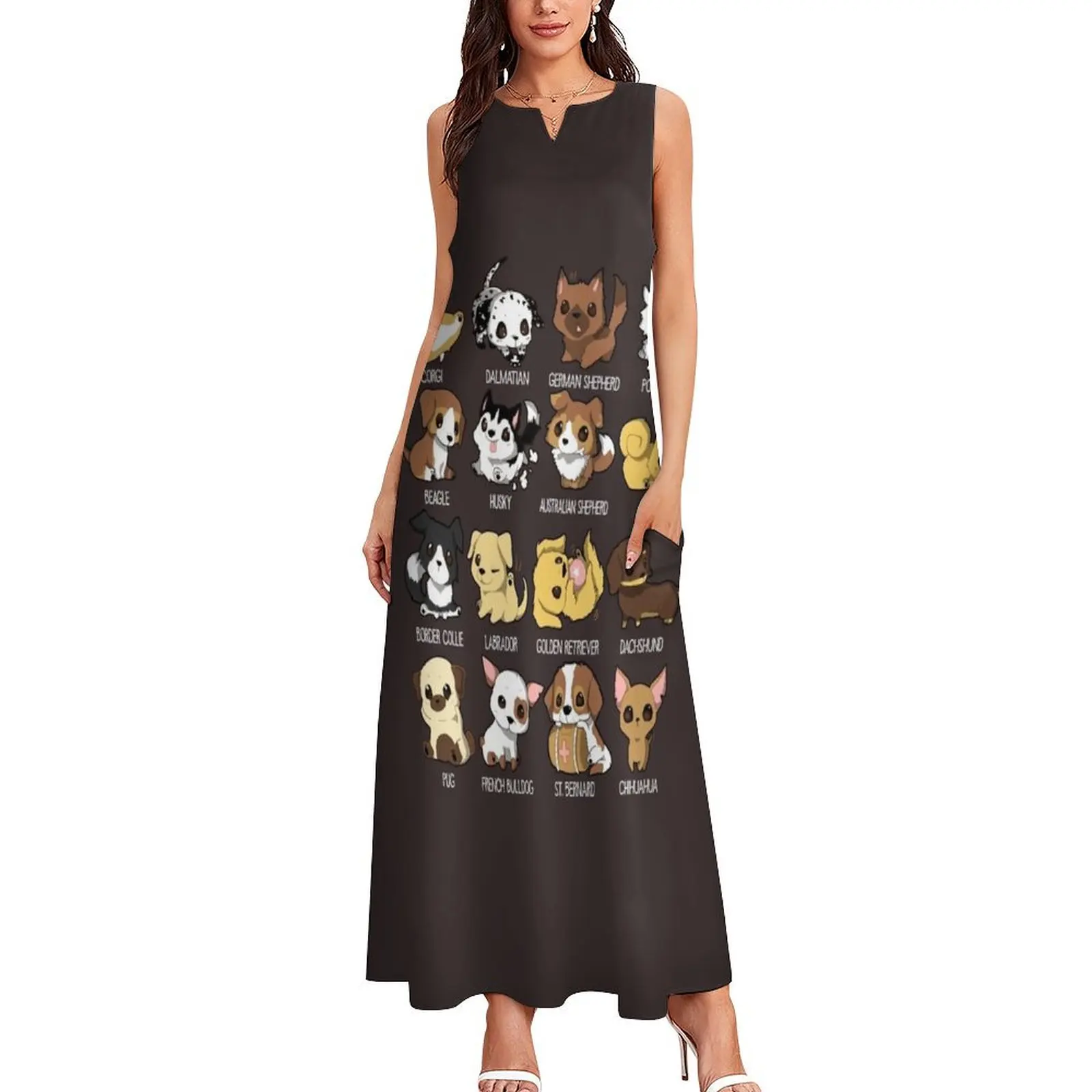 Dog Lovers Long Dress summer dress dress korean style summer womens 2025 women clothes