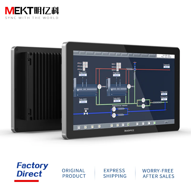 Mekt 18.5/15.6 Inch Industriële Wandmontage Capacitieve Touch Alles-In-Één I3i5i7-11 Generatie Outdoor Hoogglans Embedded Tablet Pc