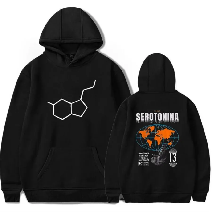 Khea PRIMER DROP DE SEROTONINA Funny Hoodie Hip Hop Graphic Sweatshirt Poleron Hombre Unisex Streetwear Harajuku Tracksuit