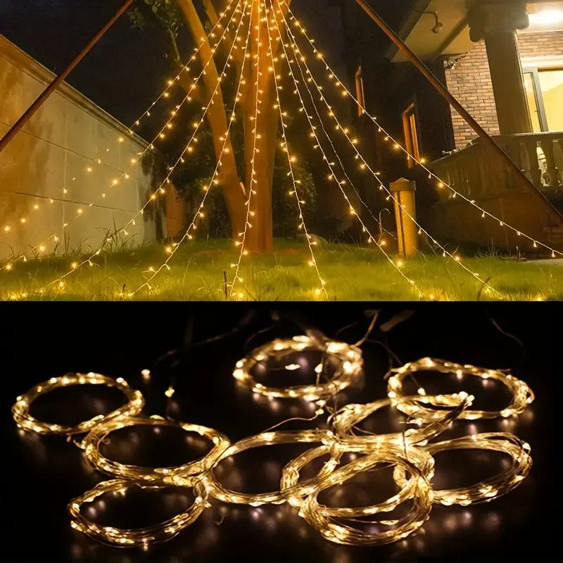 

Home Party Wedding Decor Garland Festoon Garden Christmas Decor Fairy Solar Curtain String Light LED Holiday Light 3/6M Outdoor