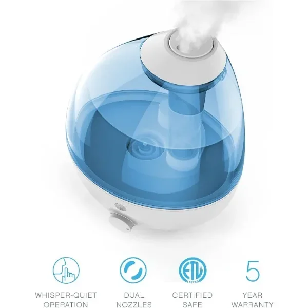 Pure Enrichment MistAire XL Ultrasone Cool Mist-luchtbevochtiger - De hele dag bediening voor grote kamers, tank van 1 gallon