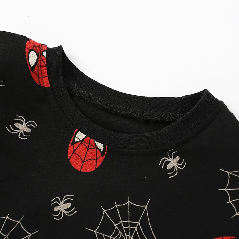 Pełny nadruk Spiderman dziecięcy kombinezon z długim rękawem dresy wiosna/jesień luźne ubrania dla dzieci Disney bluza + zestaw spodni dresowych