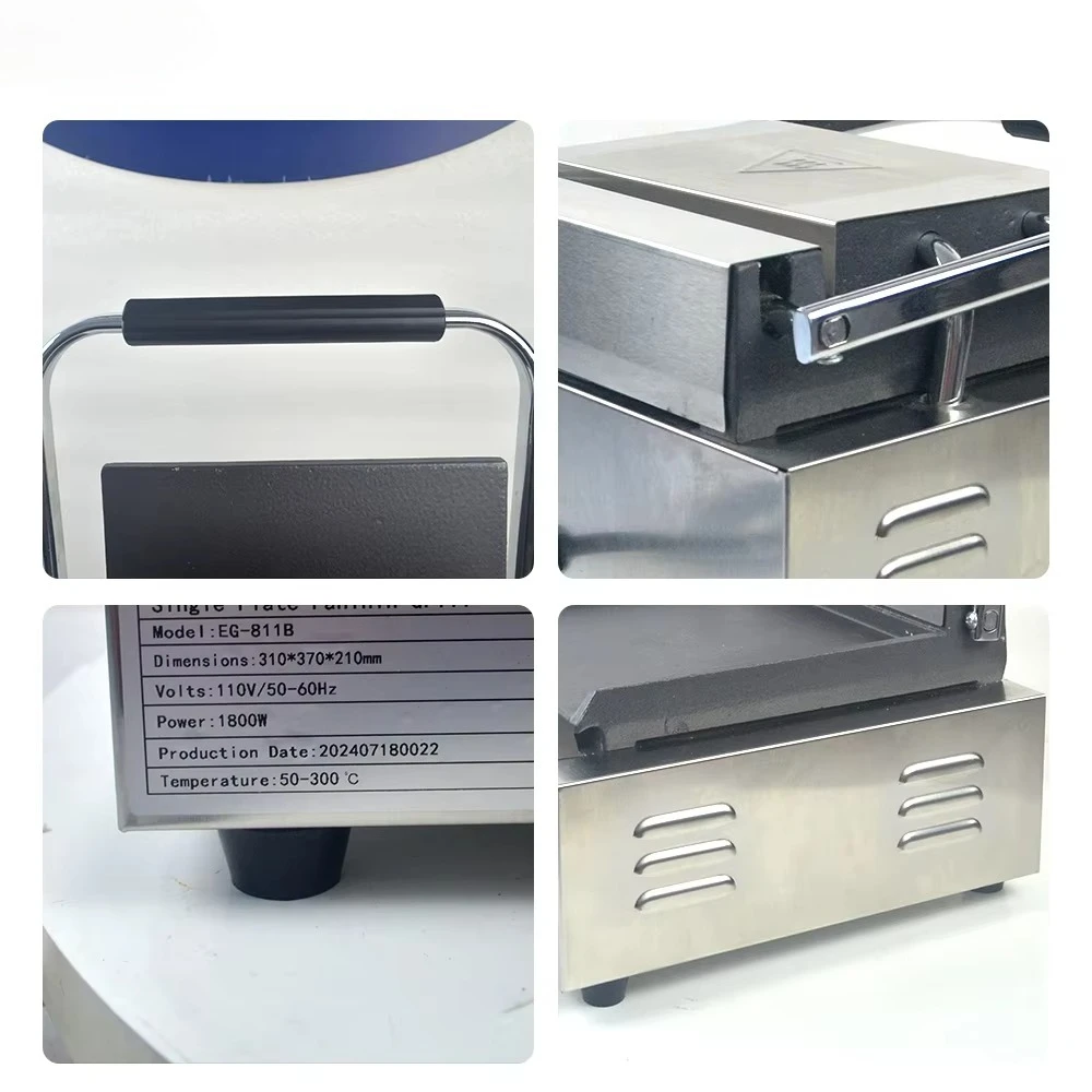 XEOLEO Commercial Electric Steak Grill Machine 1800W Griddle Household Flat Plate Griddle Barbecue Machine Sandwich Panini Grill view 6