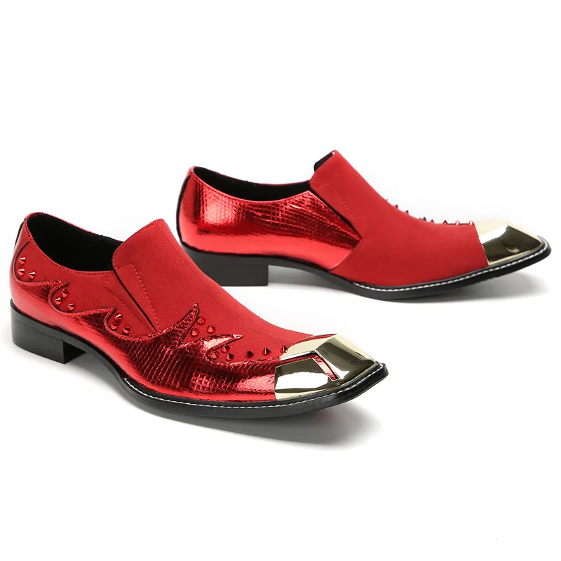BOARD Frühling Herbst Schuhe für Männer Metalle Hut Quadratischer Kopf Kommerzielle Angelegenheiten Sozialisieren RUHLEDER Hochzeit Herrenschuhe – Detail 5
