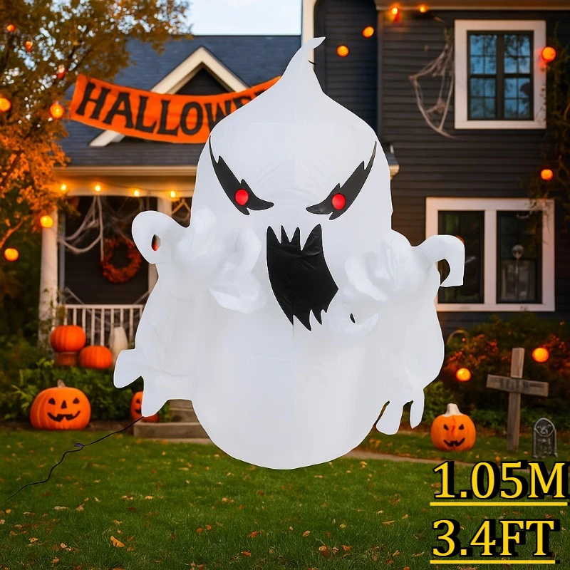 3.4ft brinquedos infláveis fantasma decorações de halloween explodir modelo de terror modelo de festa jardim pátio caminho decorações brilhantes