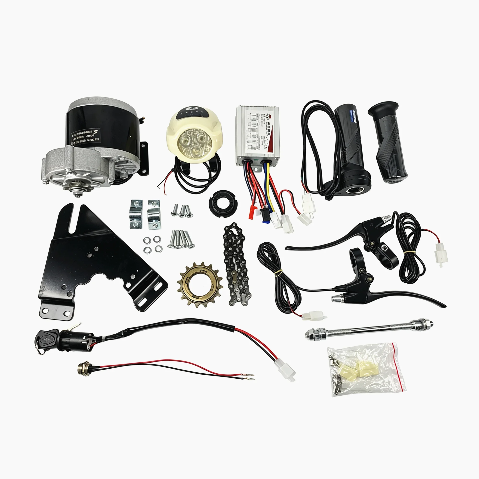 MY1016Z3 350W 24V 36V DC Brushed Gear Motor With Controller Throttle Brake Light Lock Etc. Brush Motor Kit