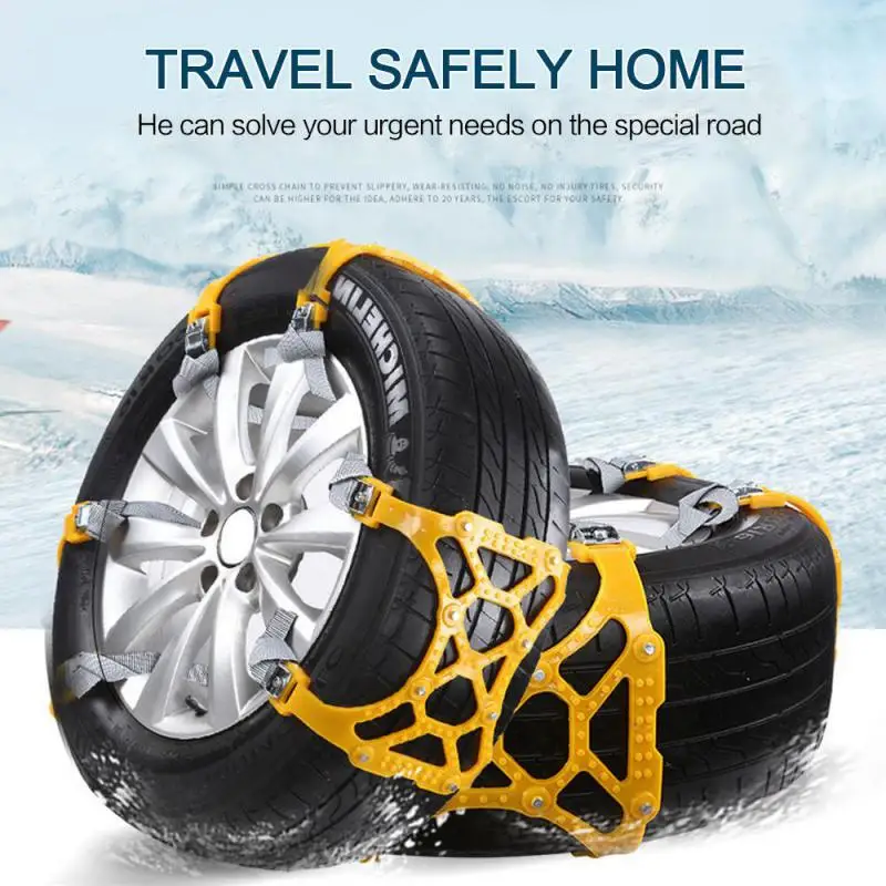 2024 Car Snow Tire Chains Mud Tyre Wheels Thick Anti-Skid Belt For Car/SUV/Truck Portable Easy To Mount Emergency Traction Car