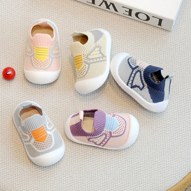 

New Baby Kids Sock Shoes Breathable Slip-on Sneakers Toddler Infant Non-slip Shoes Comfort Walking Shoes Soft Sole Sneakers