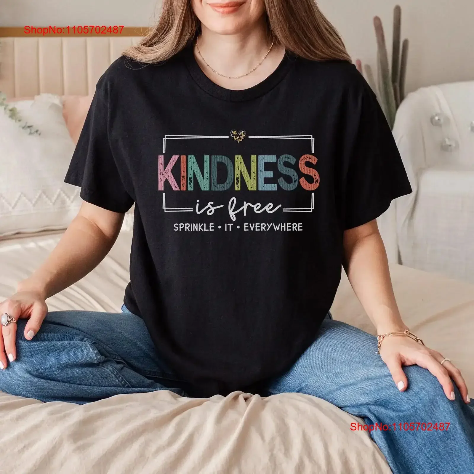Kindness is Free Sprinkle It Everywhere T Shirt Inspirational Positive vintage Washed Stylish designer clothes