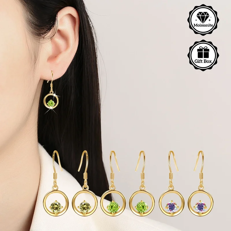 

LAMVOICE S925 серебро, День святого Валентина, подарок для дочери, серьги с муассанитом 1 карат, дизайнерский товар высокого качества