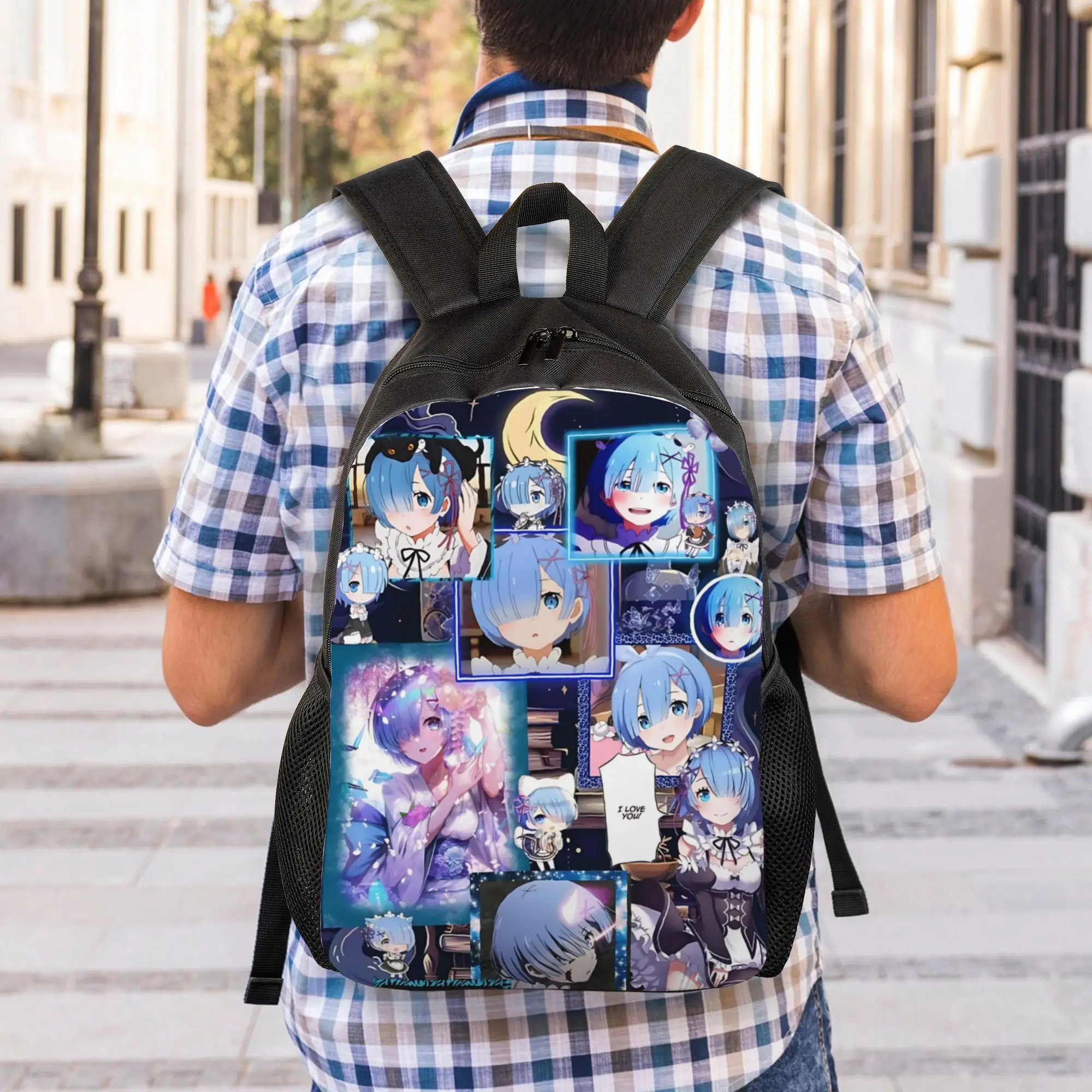 Fashion Re ZERO Anime Rem Backpacks Its Bag  mochila School Zipper Closure Rucksack