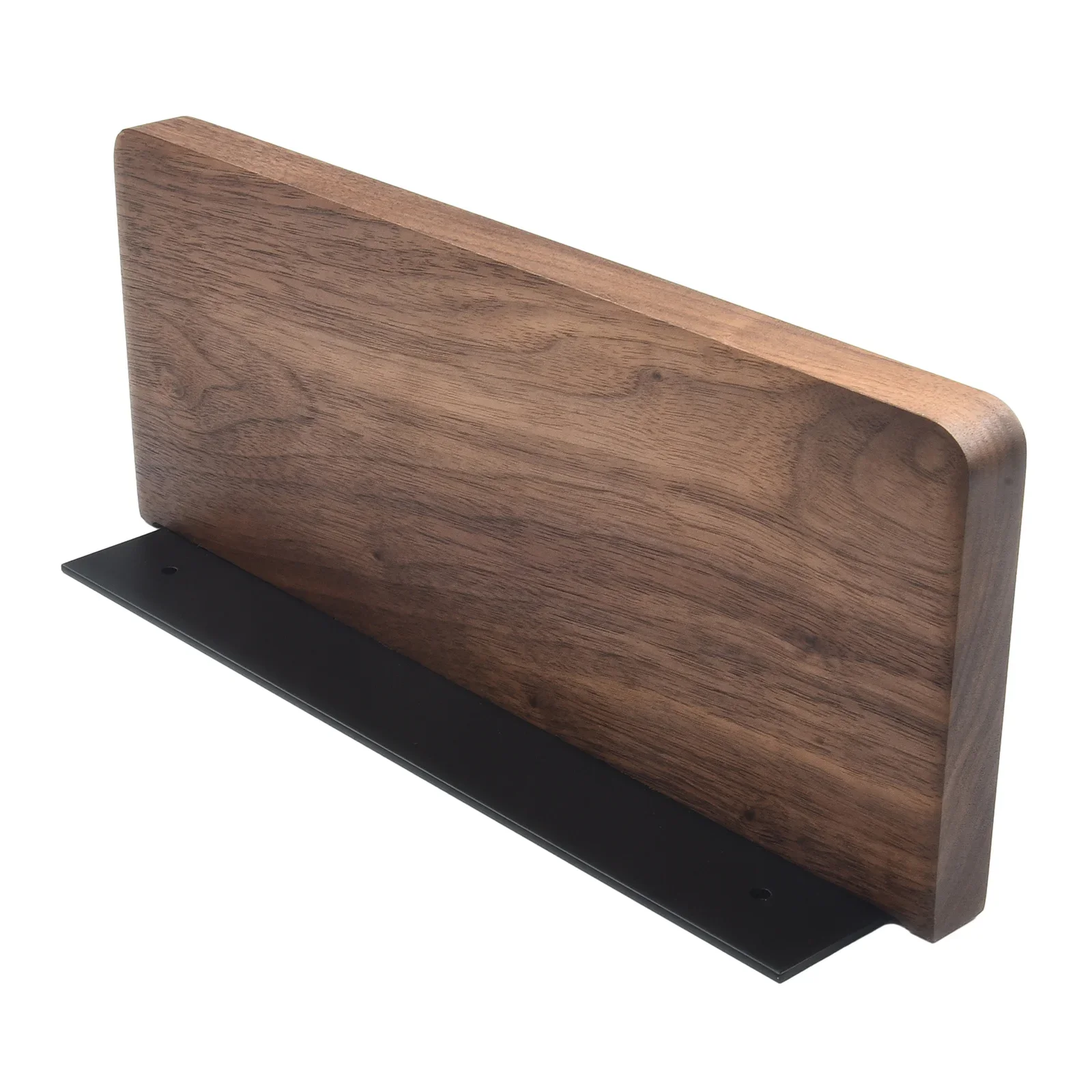 Wall mounted walnut wood shelf with mirror front Enhance your decor with this stylish and practical storage solution