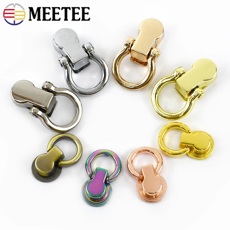 5/10P Metall D Ring Niet Schnalle Tasche Seite Clip Verschluss Schraube Handtasche Strap Stecker Haken Geldbörse Dekor studs Nagel Taste Zubehör