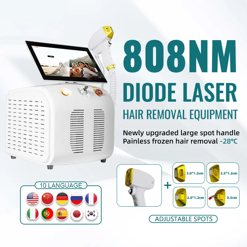 Diode Laser 4 probes hair Removal Machine Best Cooling Painless 3 Wavelengths Professional Permanent Epilator All Skin Types