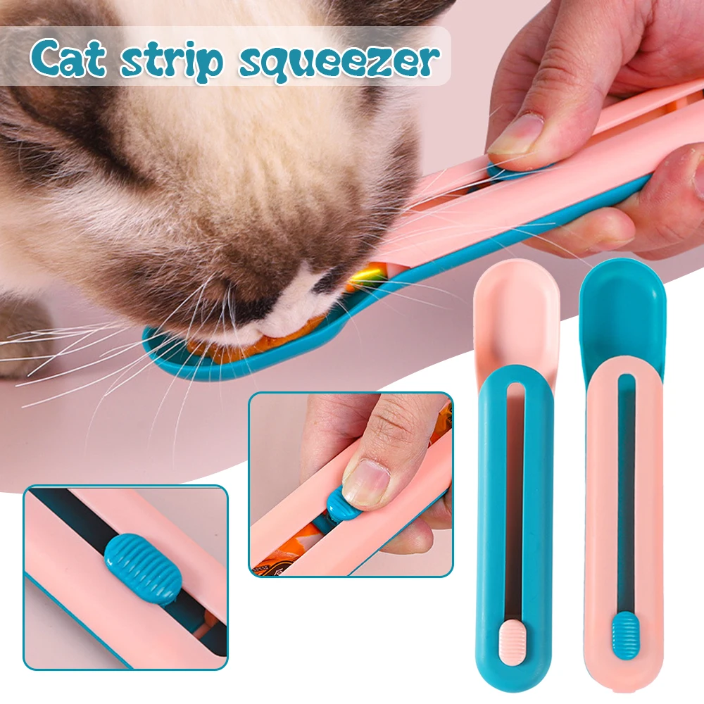 

Pet Feeding Spoon Cat Strip Long Strip Cat Snack Squeezer Feeder Mini Pet Eating Supplies Multifunctional Cat Feeding Spoon