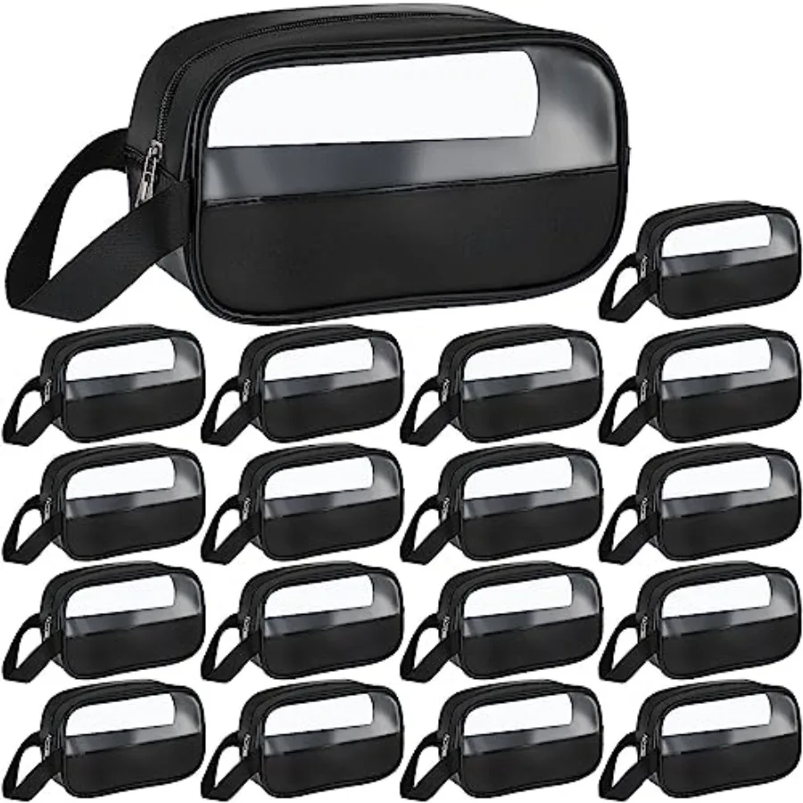 

18 Pcs Clear Cosmetic Bags Bulk, Translucent Makeup Toiletry Bag for Women Waterproof Portable Cosmetic Bag Set Traveling Make