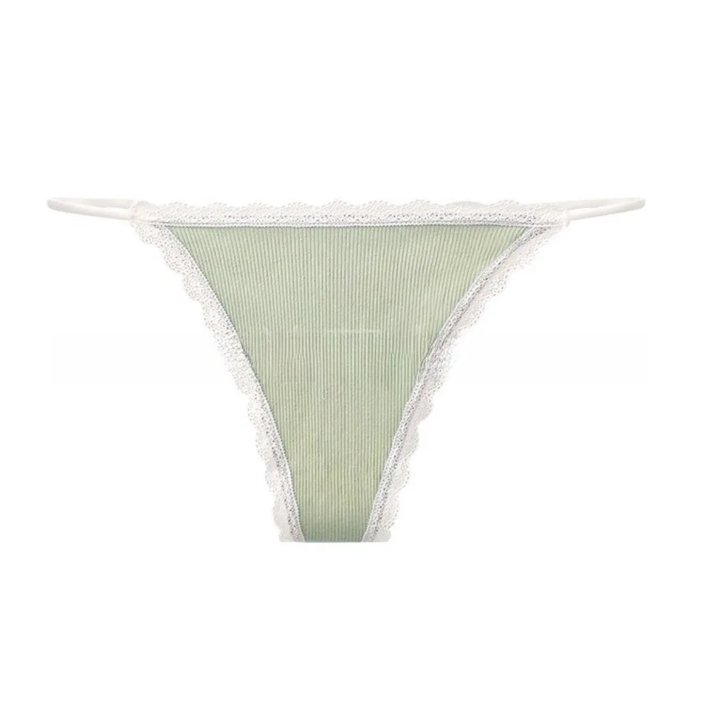 Simple Style Low Waist Women Thong Thin Strap Lingerie Bikini T Pants Seamless Sweet Lace T-back Briefs Gifts