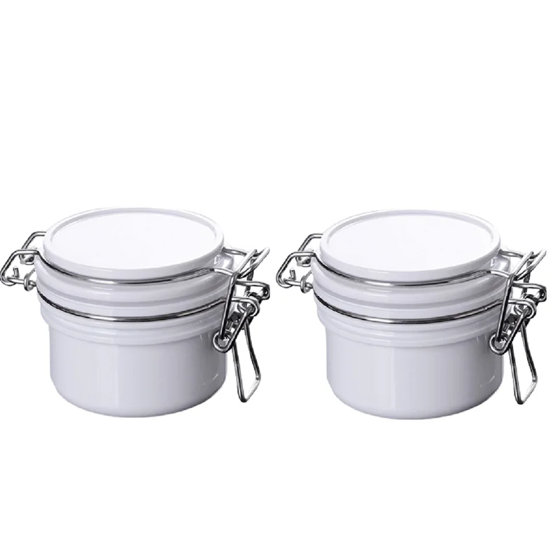 

10pcs Cosmetic Jars 120ml PET Plastic White Round Good Sealing Lock Cans Empty Bath Salt Powder Packaging Containers Cream Pot