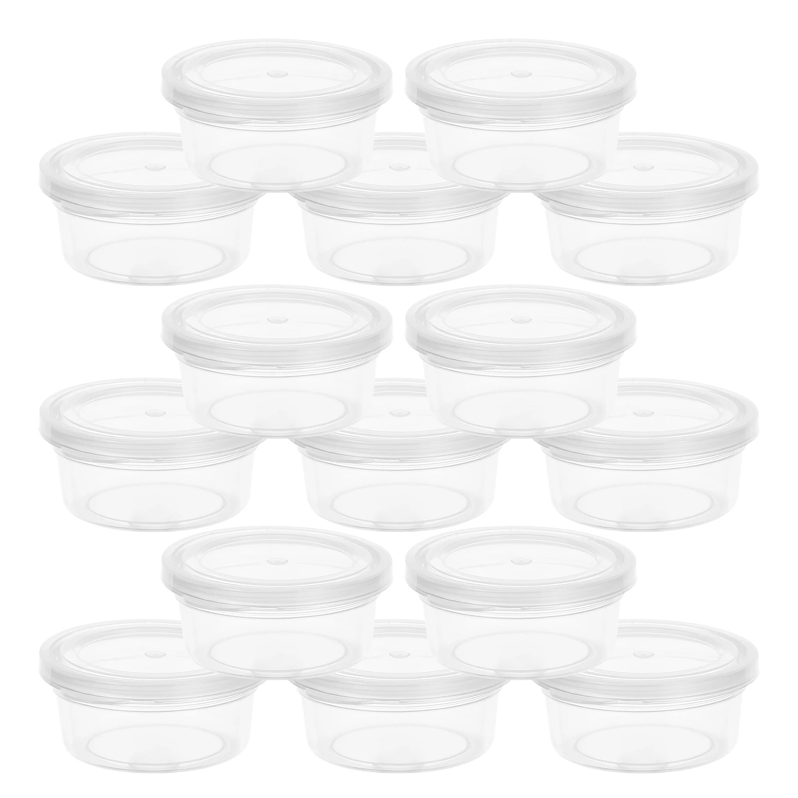 

20Pcs Mini Transparent Storage Box Round Plastic Containers Desktop Organizer for Clay Craft Small Parts Storage