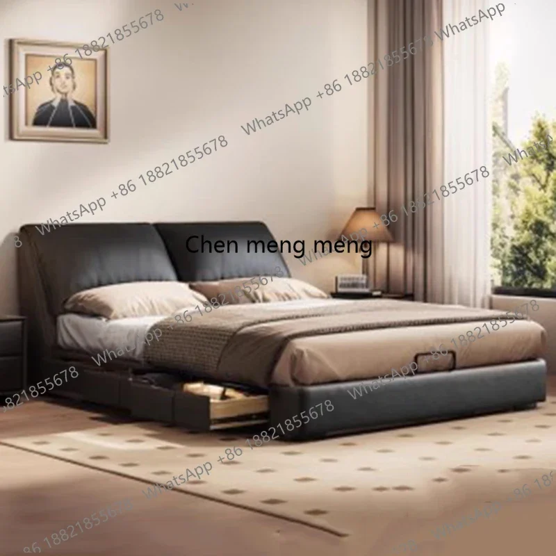 Bedroom Safe Bed Wooden Floor Double Comfortable Sleeping Large Size Soft Bed Fashion Interior Muebles Ornaments Home Decor