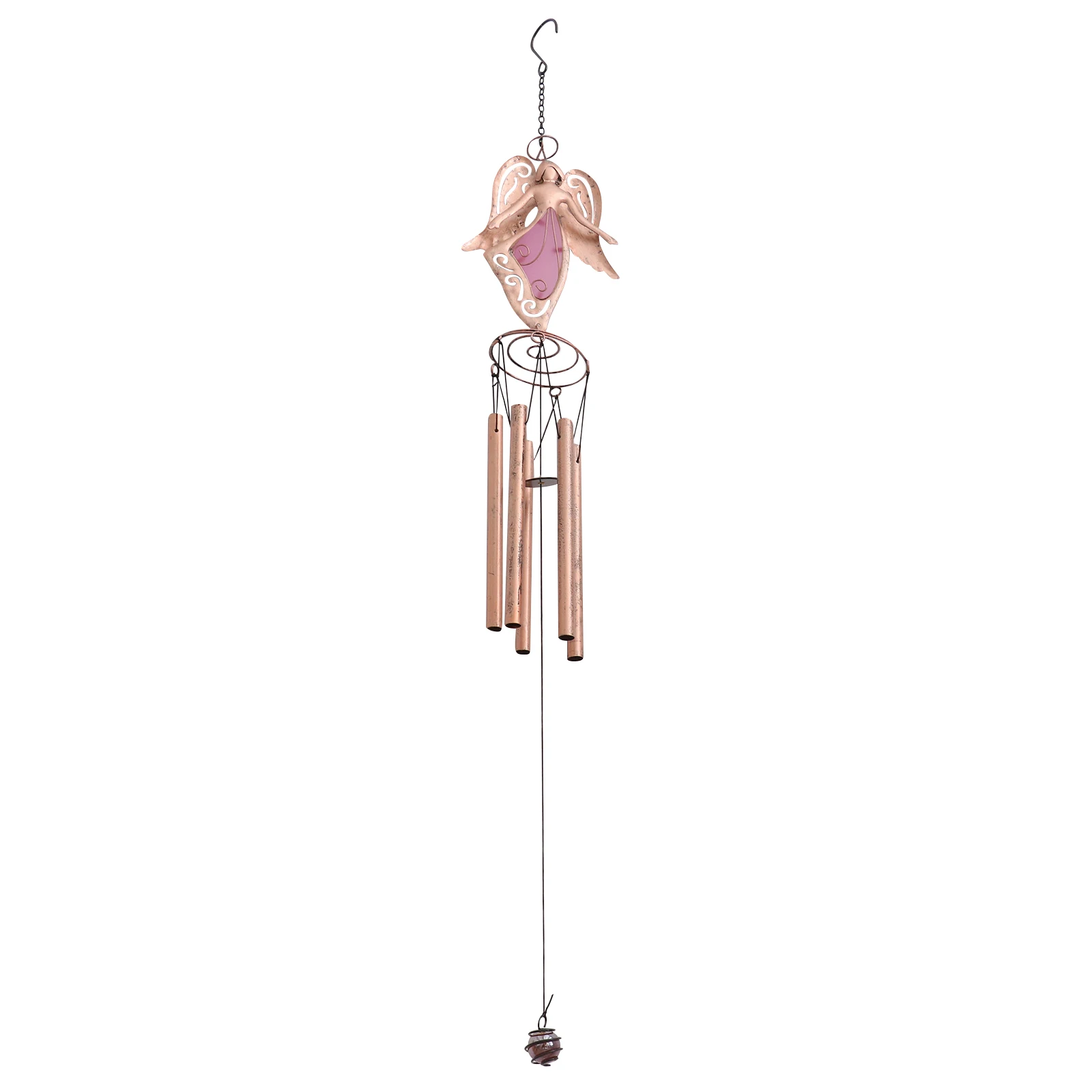 

Luminous Wind Ironwork Pendant Pink Decorative Hanging Outdoor Yard Hanging Adornment Gift Metal Accessories