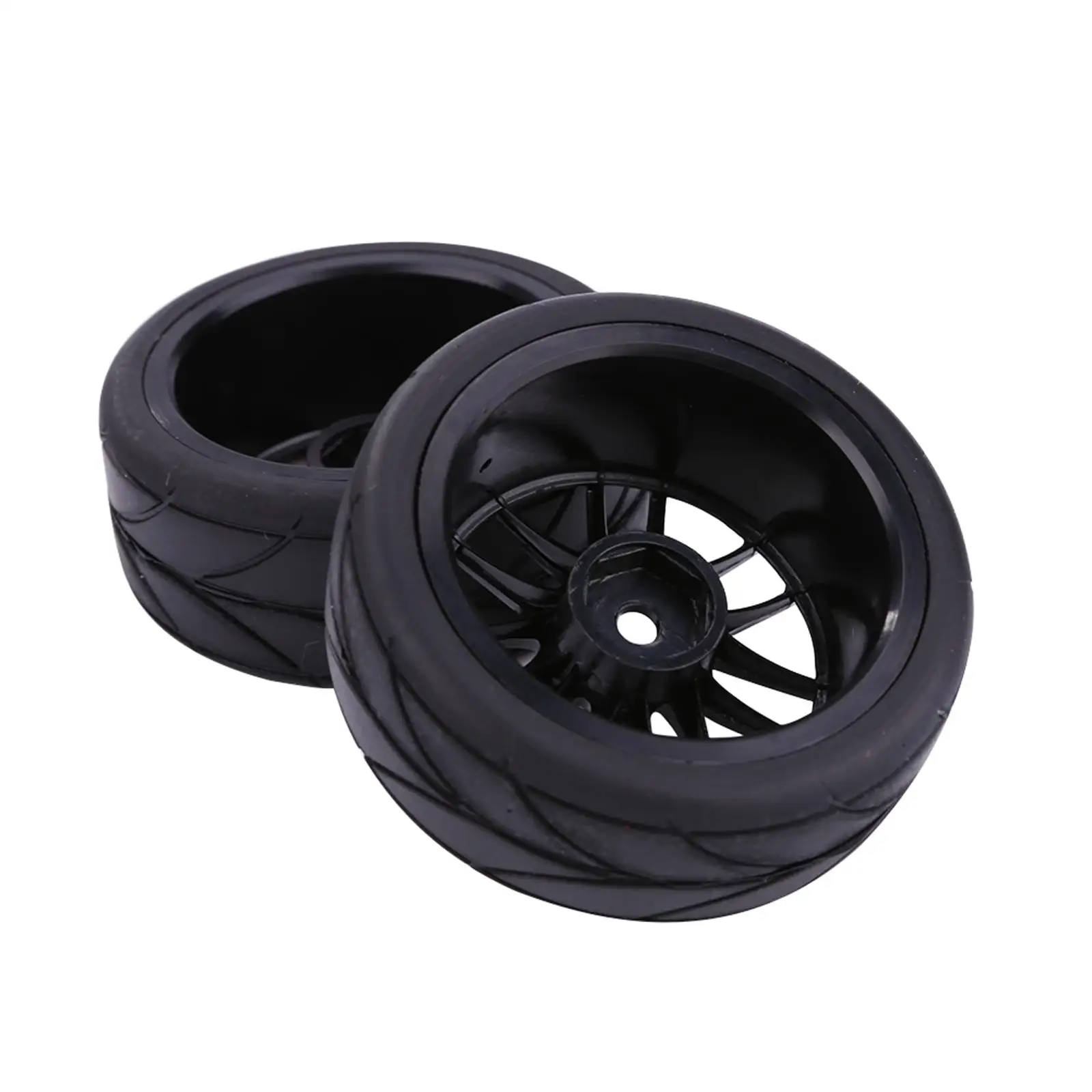 RC Off Road Buggy Tires 65mm Rubber Wheel Set with 14 Hole Design for 1/10 Crawler Car Upgrades