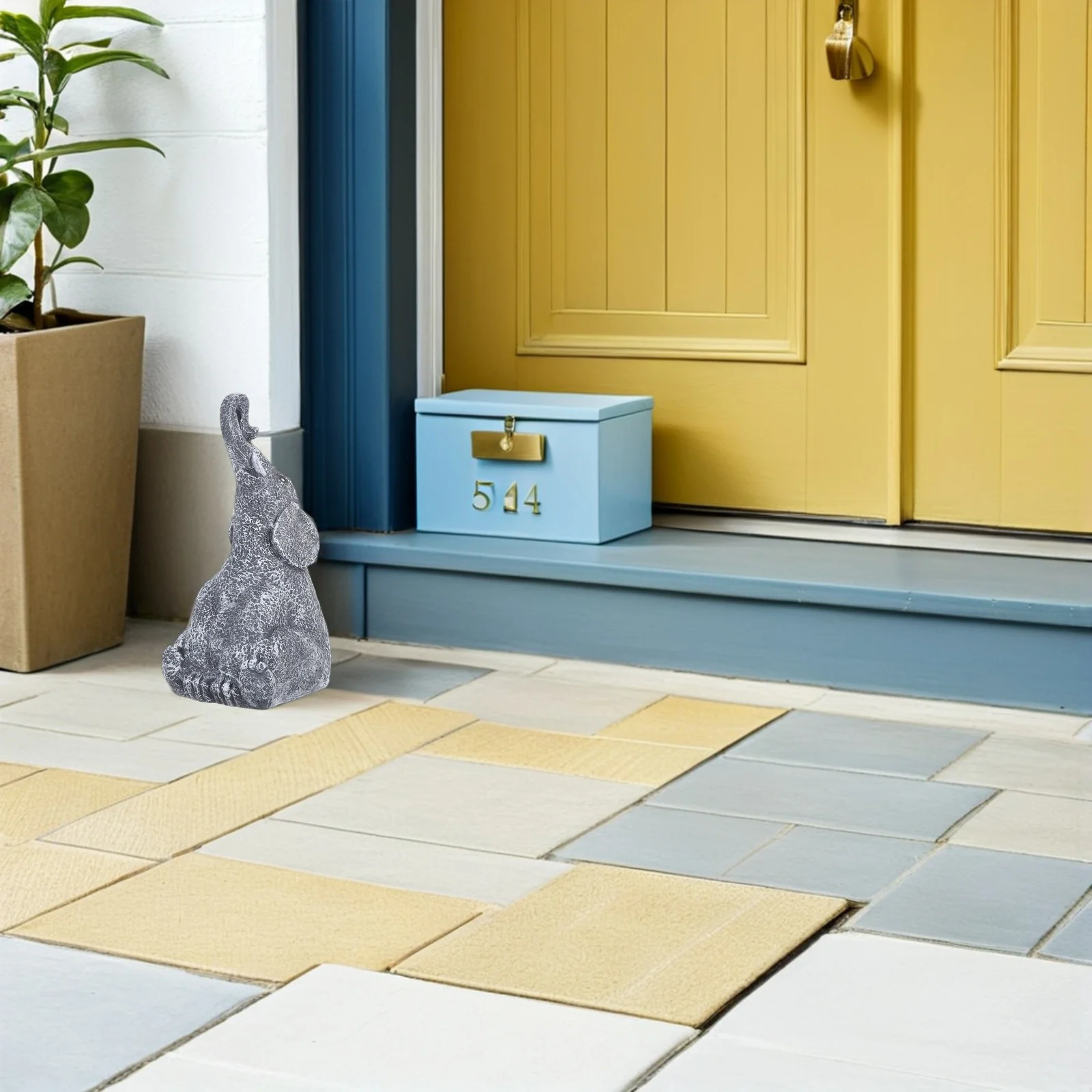 Fake Elephants Key Box Resin Outdoor Key Holder Waterproof Garden Ornament Hidden Storage For Yard Anti-Theft Security