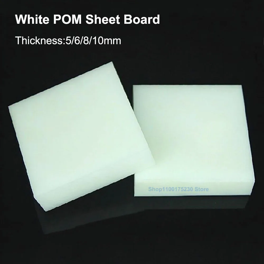 

White POM Sheet Board Thickness 5/6/8/10mm Hard Plastic Polyoxymethylene Plate For CNC Model Board DIY Raw Material