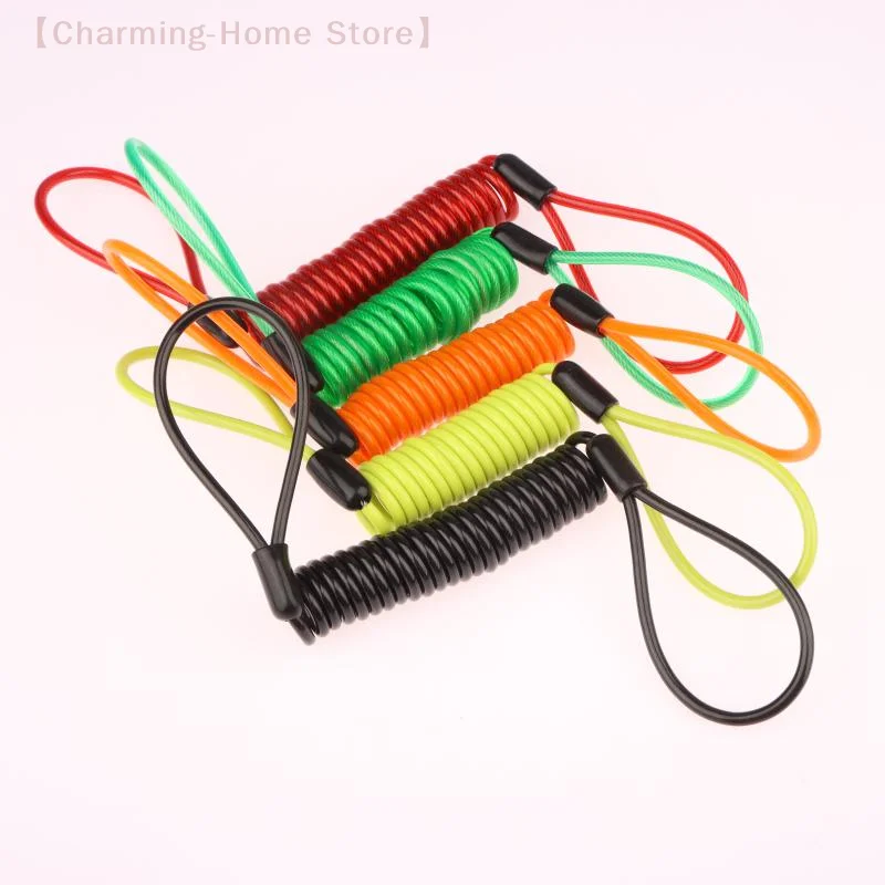 

【M】1Piece Anti Theft Rope Alarm Disc Lock 120/150cm Moto Spring Cable Lock Bike Scooter Security Reminder Protection Accessories