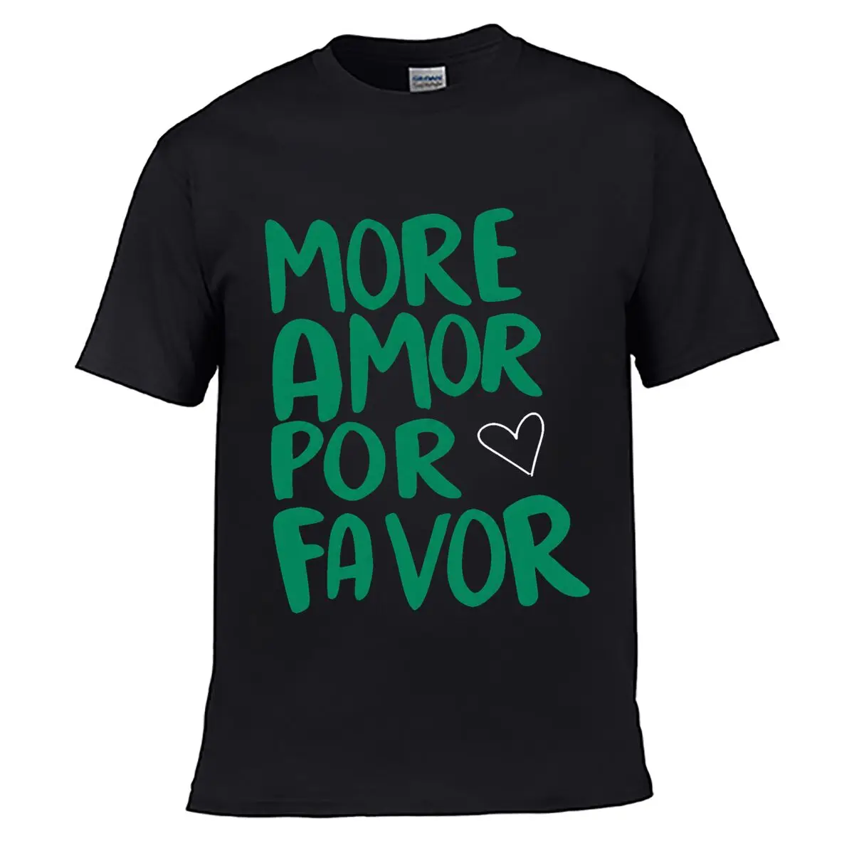 More Amor Por Favor Spanish Love Lettering Graphic short-sleeved T-shirt